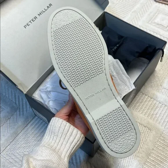 Peter Millar Excursionist Boat MS24XF20 Papaya Loafer Shoe - Picture 4 of 8